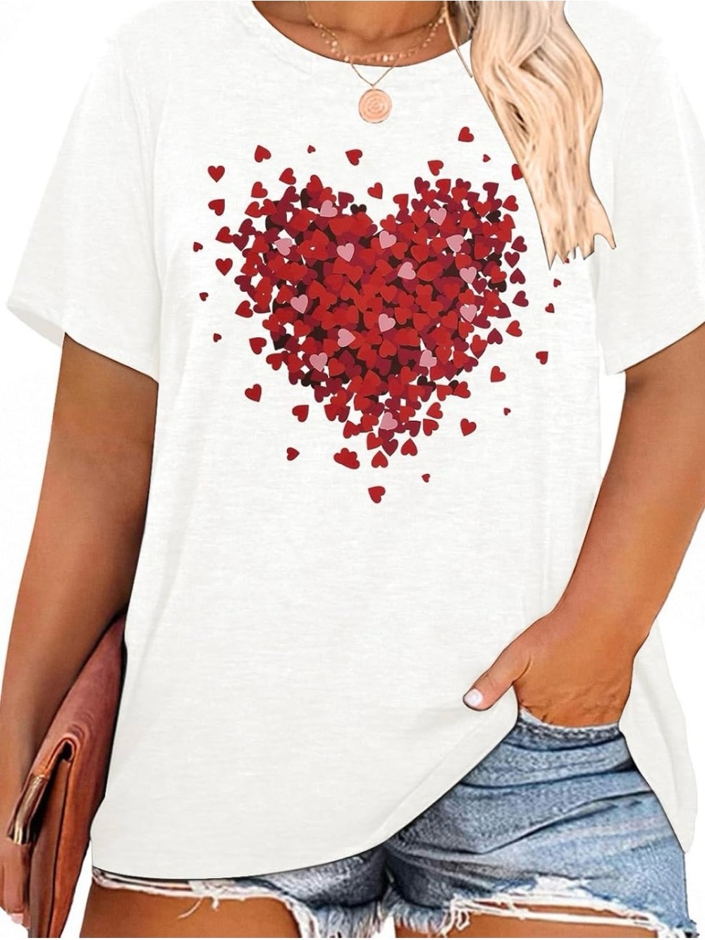 Plus Size Women's Heart Graphic Tee